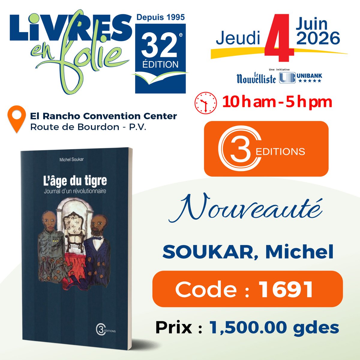 C3Editions's tweet photo. Ces nouveautés seront disponibles au stand de C3 Éditions à Livres en folie, le jeudi 4 juin 2026, au Centre de conventions de l’El Rancho.
#c3editions #nouveautes #livresenfolie #imprimeriebrutus https://t.co/8YSB5niZVZ