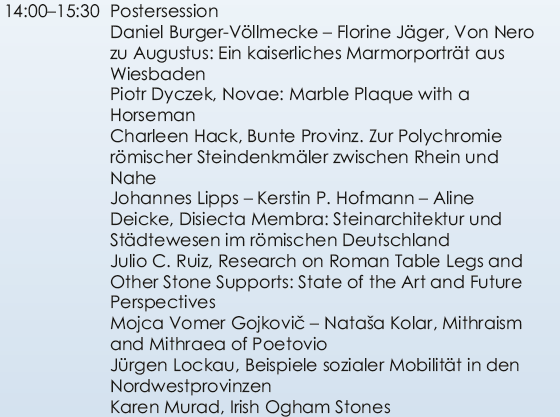 LivartMSCA's tweet photo. This week I am participating in the 19th International Colloquium on Roman Provincial Art with my poster:

📌 Research on Roman Table Legs and Other Stone Supports: State of the Art and Future Perspectives

#RomanArt #RomanArchaeology #ClassicalStudies #RomanProvincialArt https://t.co/HnTfUk4EkR
