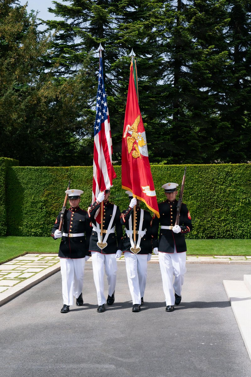 USMC's tweet photo. #Marines take part in the 2026 Oise-Aisne Belleau Wood Ceremony at the Oise-Aisne American Cemetery, France.

The event is one of four joint memorial ceremonies held by U.S., French, and German military forces to mark the 108th anniversary of the historic World War I battle. 

This annual commemoration honors the legacy of service members who gave their lives in defense of the United States and European allies, highlighting the enduring bond between partner nations.

#BelleauWood #WorldWarI #USMC