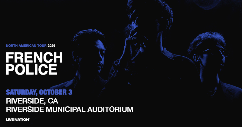 RMARiverside's tweet photo. Calling all Vampiros 🦇 French Police will be at RMA on October 3. Tickets go on sale Thursday at 10 am 🎟️ https://t.co/JGcVSOGXSA https://t.co/FJ6gvSX5IW
