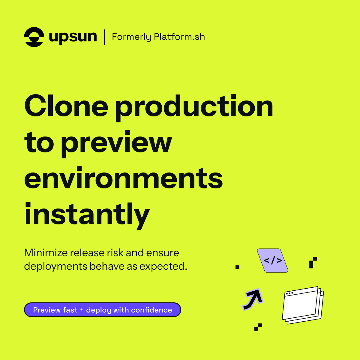 upsundotcom's tweet photo. Clone production to preview environments instantly 😎
Start an Upsun trial 👉 https://t.co/UG5GiTX1pb https://t.co/TqY9dLX3l7