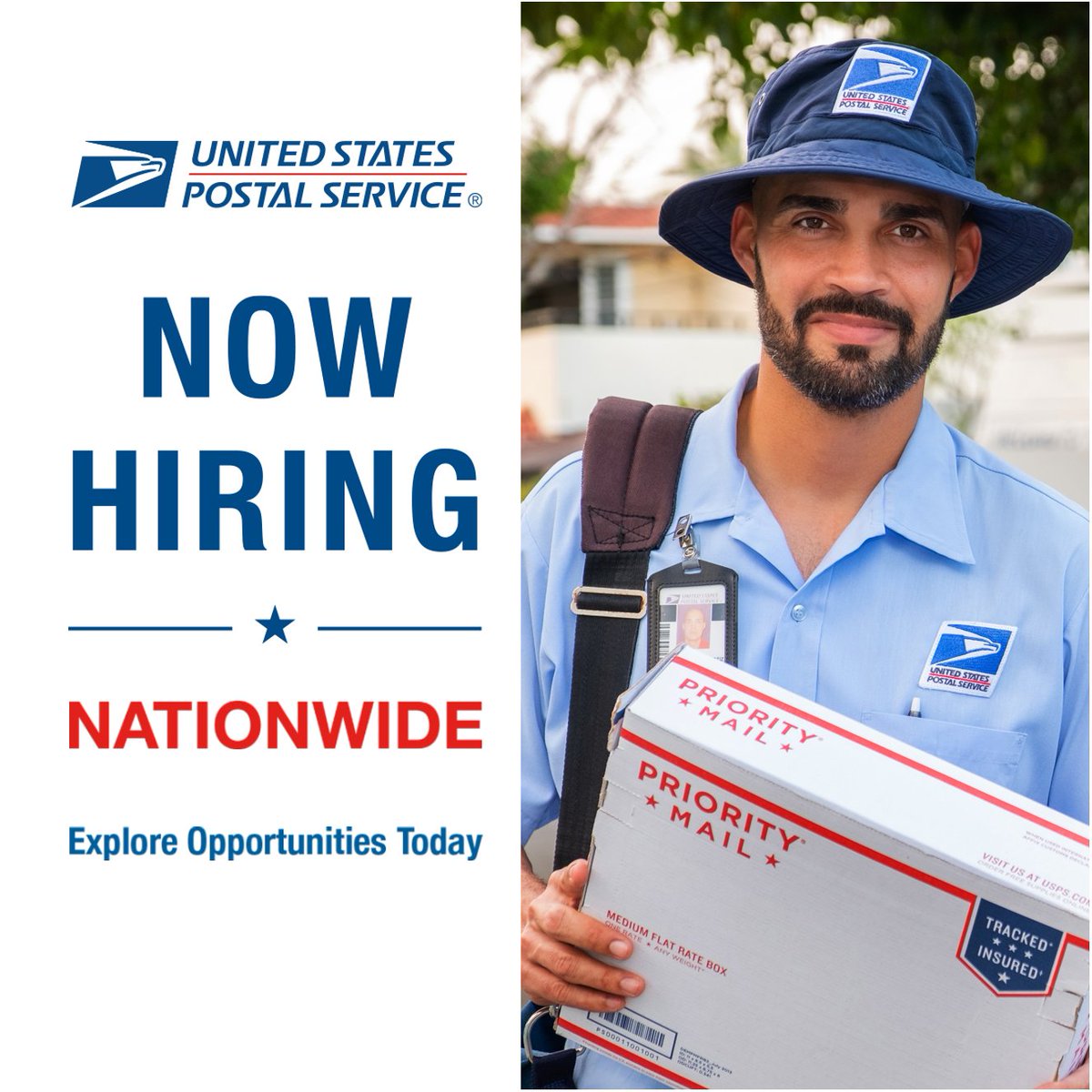 USPS's tweet photo. The United States Postal Service is actively recruiting for many positions that may be perfect for you. Whether full time, part time or seasonal positions, we have options available: https://t.co/nSyX0APREh https://t.co/AbQarfaBtR