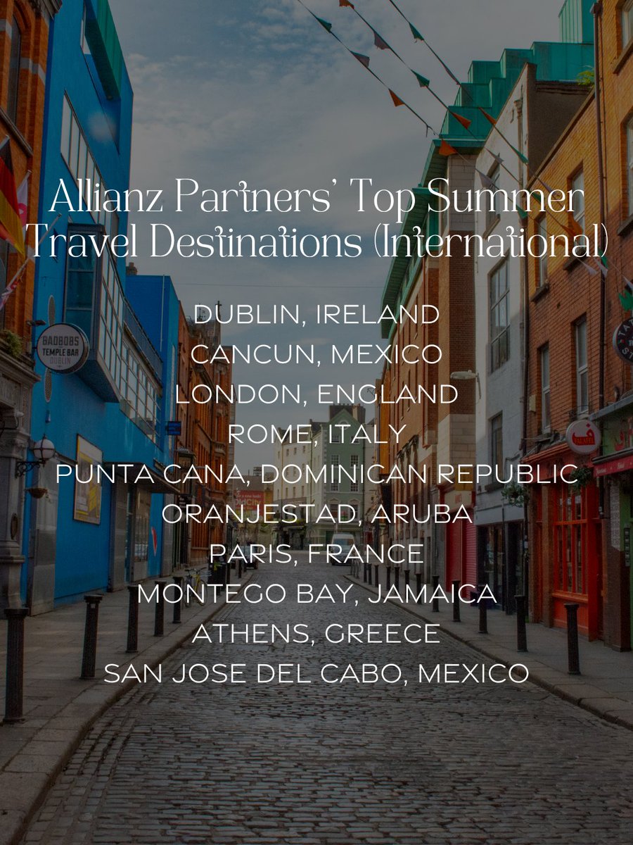 TravelAgentMag's tweet photo. Seattle and Dublin are the top domestic and international summer travel destinations for Americans this year, according to new data from travel insurance provider Allianz Partners.

Summer travel is up 10% from 2025, among customers who purchased coverage: https://t.co/Sf6TAI1BeN https://t.co/r2GrxJ6u2j