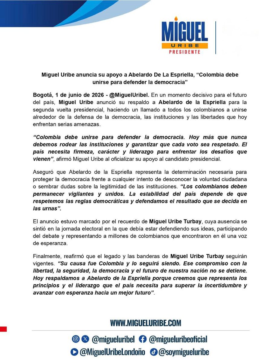 Miguel Uribe tweet media