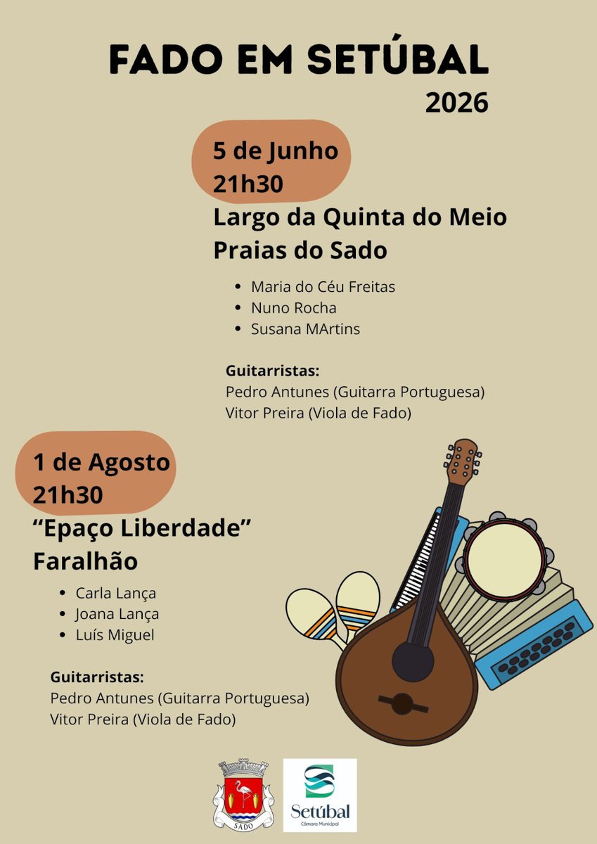 JF_Sado's tweet photo. 05 Jun. 2026, 21:30 : Fado em Setúbal - Praias do Sado https://t.co/eGxguuEmus https://t.co/5zocKkAZAK