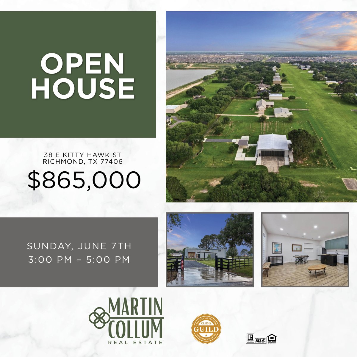 HoustonBroker's tweet photo. OPEN HOUSE!
ATT: Pilots, fly in at X09

Sunday, June 7th | 3 PM – 5 PM

38 E Kitty Hawk St, Richmond
3 Bedrooms | 2.5 Bathrooms | 2,235 SqFt
 
View the property website at https://t.co/yfDGGAaxgL and call us at 832.224.3421 for details.

#coveytrails #aviationliving https://t.co/yXf5sHiSF8