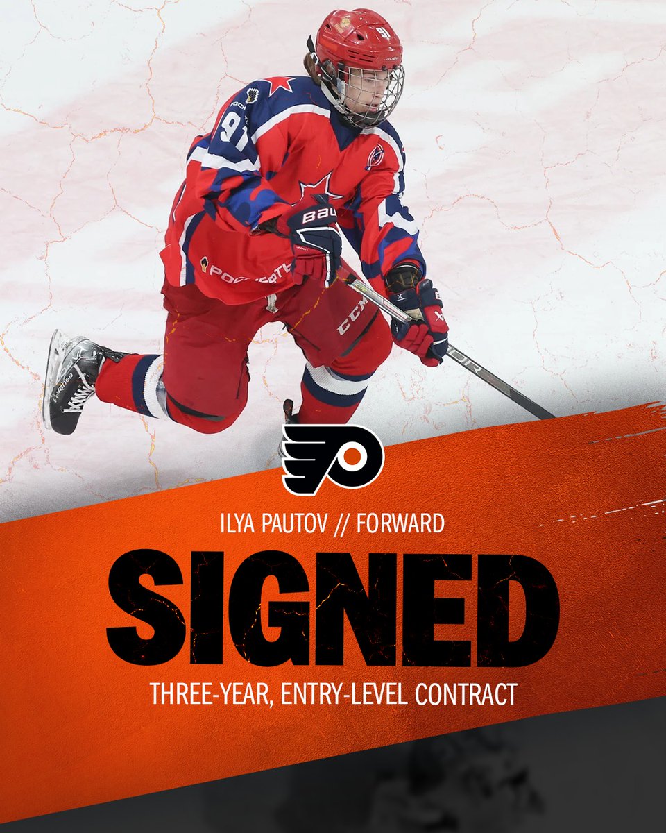 NHLFlyers's tweet photo. BREAKING: We have signed forward Ilya Pautov to a three-year entry-level contract.