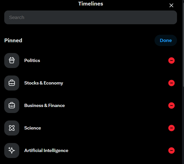 Only_Logic_'s tweet photo. Common sense request:
Hello @nikitabier @elonmusk 
I see that you guys have added a very beautiful concept in the timeline where we can select the timelines we wanna see...

Now, the only "uncommon" sense part about this feature is that it creates different sections for each pinned topic?

My common sense request is that the topics which i have selected appear in "one timeline" or the "For you" section... rather than each individual section