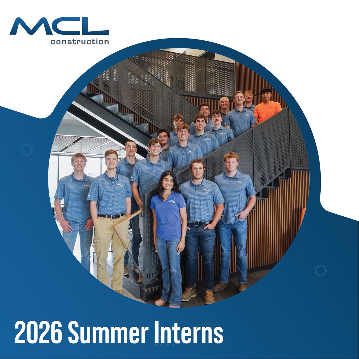 MCLConstruction's tweet photo. Say hello to our 2026 summer interns. We can’t wait to see the impact they will make over the next couple months as they dive into real projects and become part of our team. Welcome!

#SummerInternship #FutureTalent #construction #welcometotheteam https://t.co/IqlF8q63j8