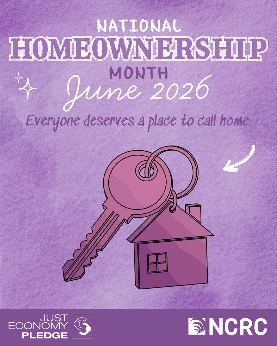 NCRC's tweet photo. June is National Homeownership Month. Homeownership builds generational wealth — but fair access has never been equal. NCRC fights to change that. Join the #JustEconomy Pledge  https://t.co/ttLkikIhrg https://t.co/NujrDQu93A