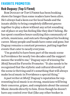 RobDuguay's tweet photo. Thanks to Bobby Forand and the people at @MotifMagRI for including me in their Music Award Winners feature!!! Grab the print edition at various locations around Providence and the surrounding areas!!! https://t.co/qZUABpAXqg