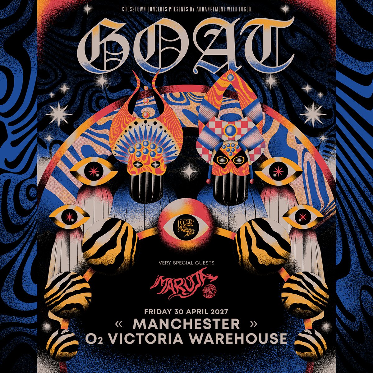 O2VicWarehouse's tweet photo. Swedish alternative and experimental collective GOAT will be joined by special guests @Maruja_Band at #O2VictoriaWarehouseManchester on Fri 30 Ap! 🤘

Priority tickets on sale from 10 am Wed 3 Jun 👉https://t.co/xTLYyhEIv4 https://t.co/YYcUp4uNtj