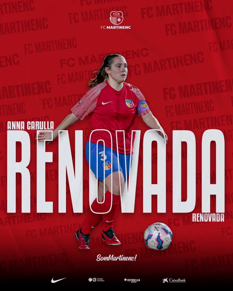 martinenc's tweet photo. 🤝 Anna Carulla 'Caru' renova amb el #FCMartinenc! 

✅ Serà la seva 10a temporada al primer equip
📈 227 partits oficials
⚽️ 2 gols

🤜🤛 Continuem juntes, @_annacarulla_!

#SomMartinenc #futfem