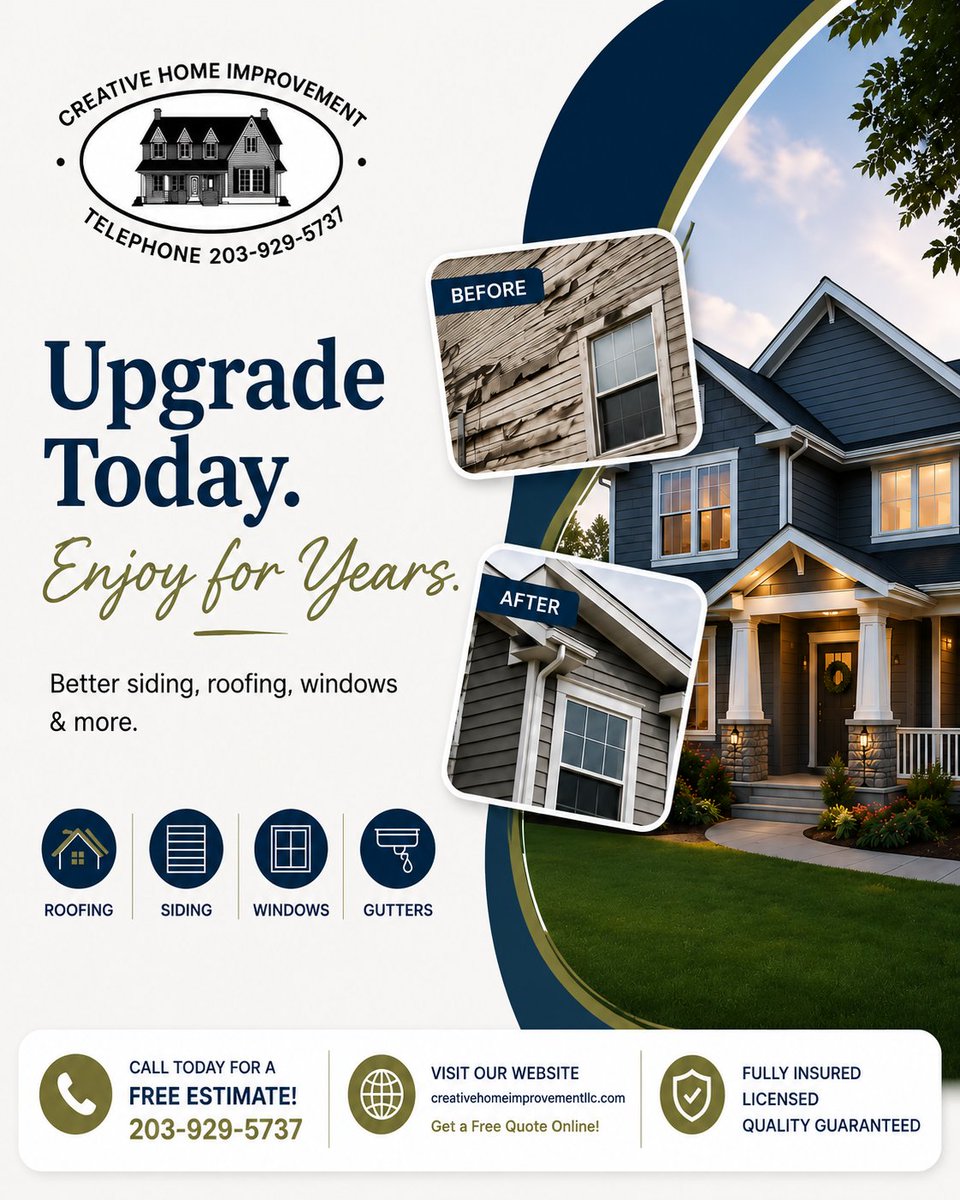 LlcCreativ76091's tweet photo. From vinyl siding and roofing to windows and gutters, we deliver exterior renovations built for lasting beauty and protection. https://t.co/T0Zmv1VcOl https://t.co/jX4TaRgODh
#HomeImprovement #VinylSiding #Roofing #ReplacementWindows #Gutters https://t.co/szGYdql750
