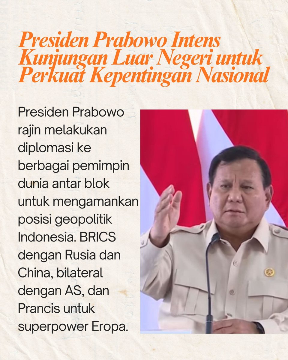 asspaa's tweet photo. 🤝 Berhubungan baik dengan BRICS, AS hingga Eropa, posisi geopolitik negeri makin aman dan kuat 🌍⚖️ #PosisiKuat #IndonesiaDihormati https://t.co/kb8upcLPBR