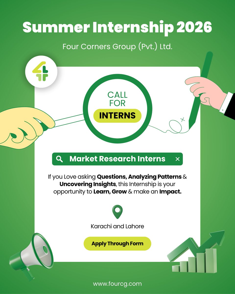 FourCornersGp's tweet photo. This summer, step beyond the ordinary. Work on real projects, learn from industry professionals, and challenge yourself in an environment built for growth.

Form Link: https://t.co/kb5LqXNMEg

Apply now and start building the future you want.

#SummerInternship #FourCornersGroup https://t.co/d8ejOH5NhO