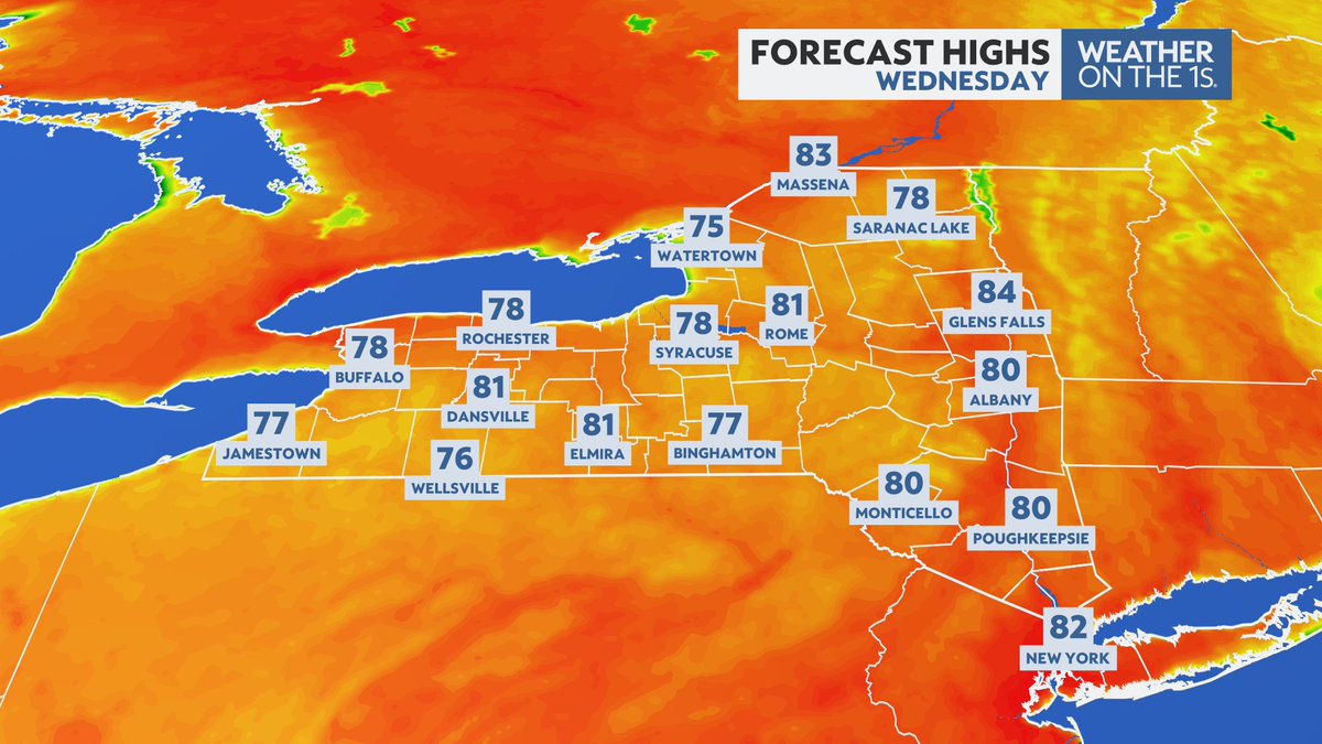 DurkinWeather's tweet photo. Good morning, New York State!

It's going to be a really nice weather week!

Outside of maybeeee a spotty shower, today will be comfortable with plenty of sunshine.

Spectrum News 1 #WxOnThe1s

#Buffalo #Rochester #Syracuse #Albany #HudsonValley #Binghamton #Watertown #NYwx https://t.co/pJUmYG5CWt
