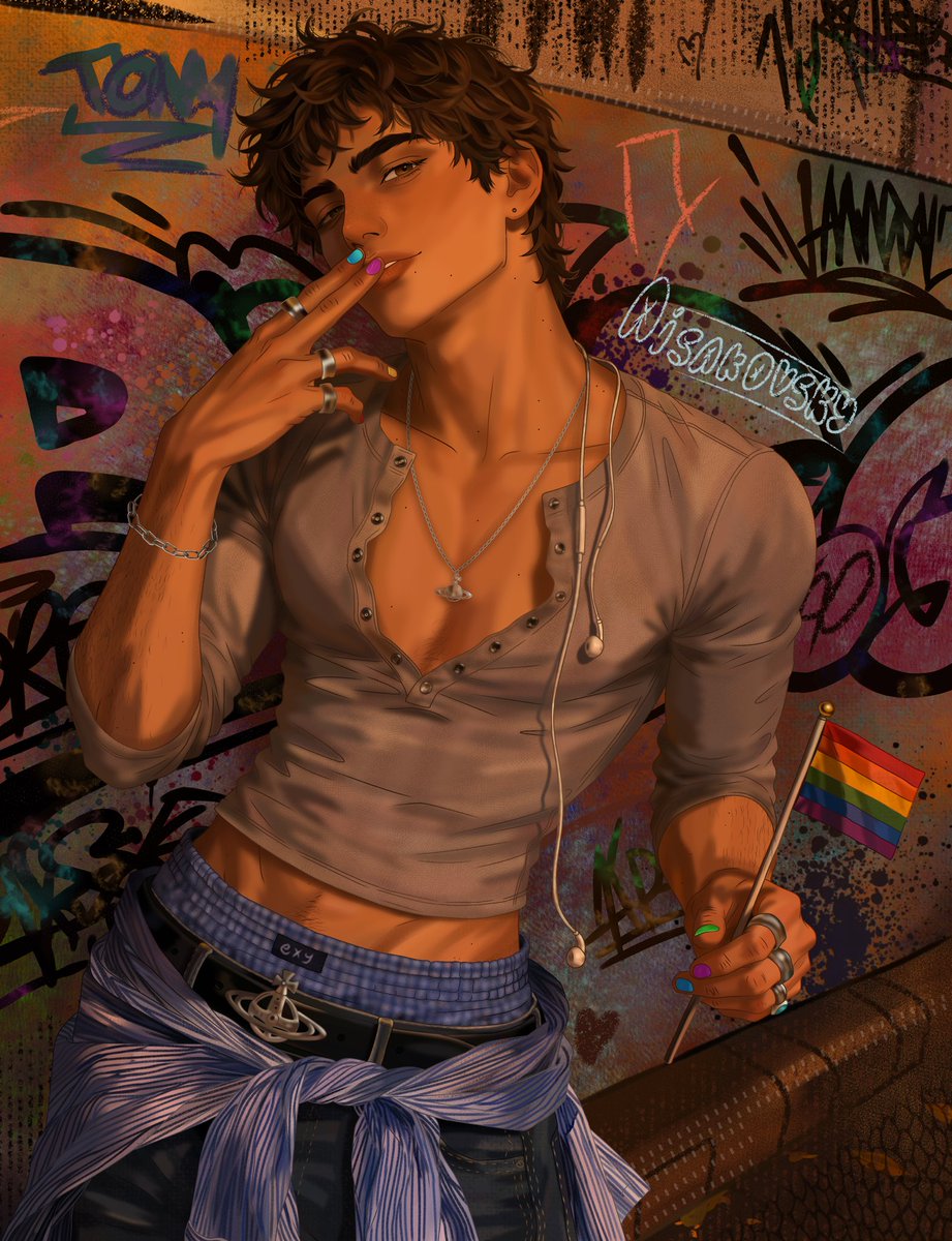 alexglxi's tweet photo. First art for Day 1 of Pride Month 🏳️‍🌈✨ #nickyhemmick #aftg #aftgfanart #aftgart https://t.co/mTyjhZ8Mw2