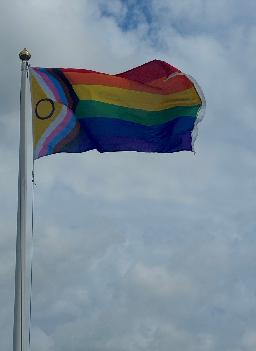 wokingcouncil's tweet photo. To mark #PrideMonth, we are proudly flying the Pride flag above the civic offices, celebrating love, inclusion and equality. 🌈 https://t.co/lNQ96uNu7S