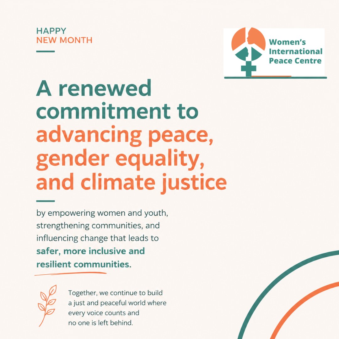TheWIPCentre's tweet photo. ✨ Happy New Month! ✨

As we step into a new month, we're reminded that every new beginning brings fresh opportunities to learn, grow, and create lasting impact.

. @TheWIPCentre , we renew our commitment to advancing peace, gender equality, climate justice, and the meaningful participation of women and young people in shaping safer, more inclusive, and resilient communities. We remain dedicated to amplifying voices, strengthening leadership, and supporting collective action that transforms lives and communities.

This month, we continue to stand alongside women, girls, peacebuilders, human rights defenders, and community leaders working tirelessly to build a more just and peaceful future for all.

Happy New Month from all of us at the Women's International Peace Centre✊.