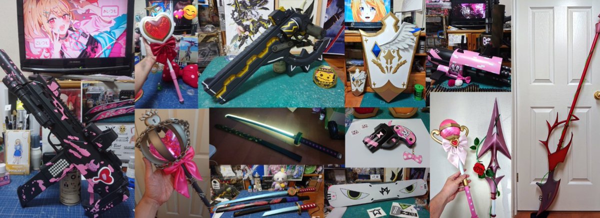 F3Si5's tweet photo. ✨☔新シャッポ工房☂️✨⭐

⭐コスプレ用の武器、鎧、小物などの製作を ８年～ほど楽しく やってます(ゝω・´★)⭐
依頼件数 750 over✨🎵
⭐依頼・相談などは お気軽にDMまでどうぞ✨(ゝω・´★)🍰
私に 作れそうなものなら 頑張らせて いただきます✨
☃️６月 新シャッポ工房 造形講座参加者受付中☃️ https://t.co/tfbo2Q143o