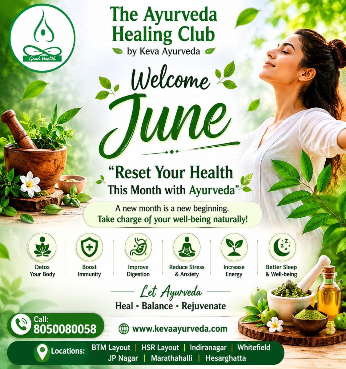 kevaayurveda's tweet photo. 🌿✨ Welcome June with Ayurveda! ✨🌿

Reset your health naturally this month and embrace a healthier, happier lifestyle. 💚
📞 80500 80058
🌐 https://t.co/czWB54rth9
#Ayurveda #WelcomeJune #NaturalHealing #WellnessJourney #HealthyLiving #BoostImmunity https://t.co/IM3AuUfz0i