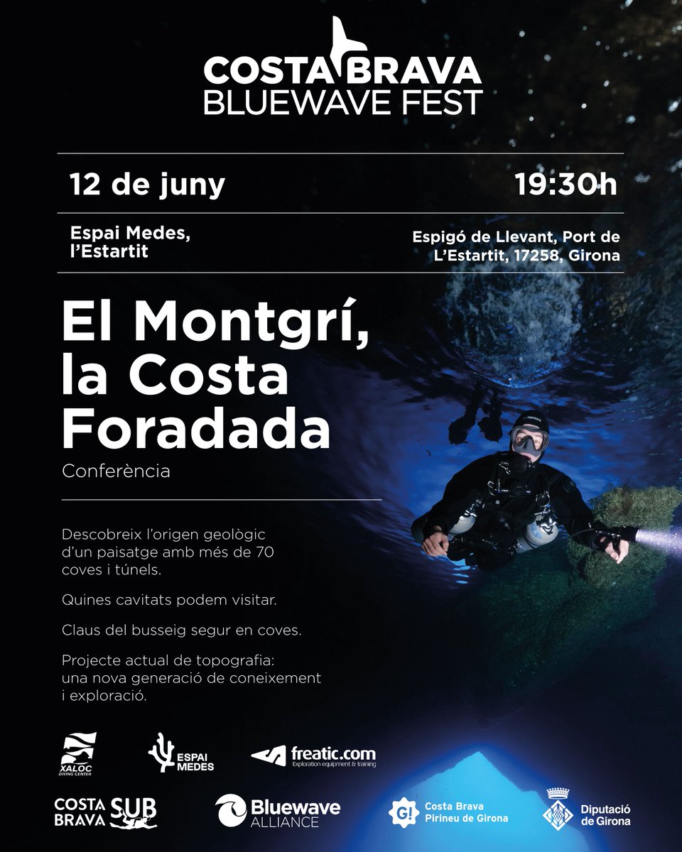 VisitEstartit's tweet photo. 🌊 Què s'amaga sota la Costa del Montgrí?
Descobreix l'origen geològic de la Costa del Montgrí, les seves coves i túnels submarins i els projectes d'exploració que ens ajuden a conèixer millor aquest espai únic.
📅 12 de juny
🕢 19.30 h
📍 Espai Medes
#visitestartit https://t.co/1ez0sDHQDk
