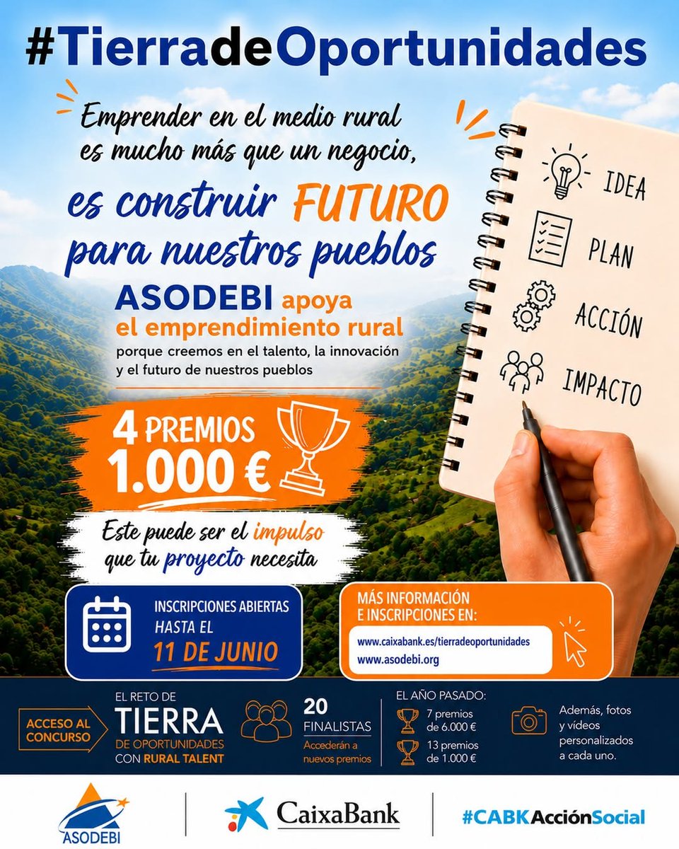 asodebi's tweet photo. 🌿𝗜𝗺𝗽𝘂𝗹𝘀𝗮𝗺𝗼𝘀 𝗲𝗹 𝘁𝗮𝗹𝗲𝗻𝘁𝗼 𝘆 𝗹𝗮𝘀 𝗼𝗽𝗼𝗿𝘁𝘂𝗻𝗶𝗱𝗮𝗱𝗲𝘀 𝗲𝗻 𝗲𝗹 𝗺𝗲𝗱𝗶𝗼 𝗿𝘂𝗿𝗮𝗹. Participa en #𝗧𝗶𝗲𝗿𝗿𝗮𝗱𝗲𝗢𝗽𝗼𝗿𝘁𝘂𝗻𝗶𝗱𝗮𝗱𝗲𝘀 #Asodebi #Bierzo https://t.co/Ulk9dttAcr