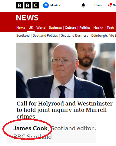 msm_monitor's tweet photo. More BBC BritNat propaganda masquerading as news. The 'call' is from unelected House Jock peer Jack McConnell. We already know Labour wants an inquiry so this isn't news at all. The lead author of the propaganda is the now notorious James Cook. https://t.co/WxkhfXARBE