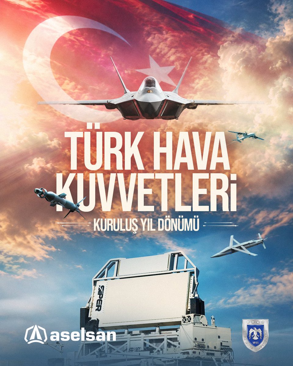 aselsan's tweet photo. Gökyüzündeki çelikten pençemiz Hava Kuvvetleri Komutanlığının 115’inci kuruluş yıl dönümü kutlu olsun.
Oyun değiştiren sistemlerimizle hava platformlarımızın gücüne güç katmaya devam edeceğiz.
#ASELSAN 🔗 #TürkHavaKuvvetleri 🇹🇷 https://t.co/vL8bBnSTNQ