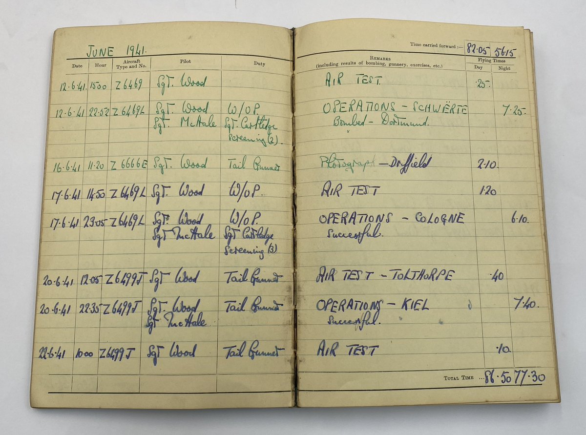 HansonsMilitary's tweet photo. Consigned for our next Medals & Militaria sale in August, a good WW2 Flight Officer’s logbook, named to 81401 F/O (later Wing Commander) Charles Alec Harris of 58 Squadron RAFVR.
#RAFVR #WW2FlightLogBook #58SquadronRAF
@HansonsUK https://t.co/bPAnjQcTDP