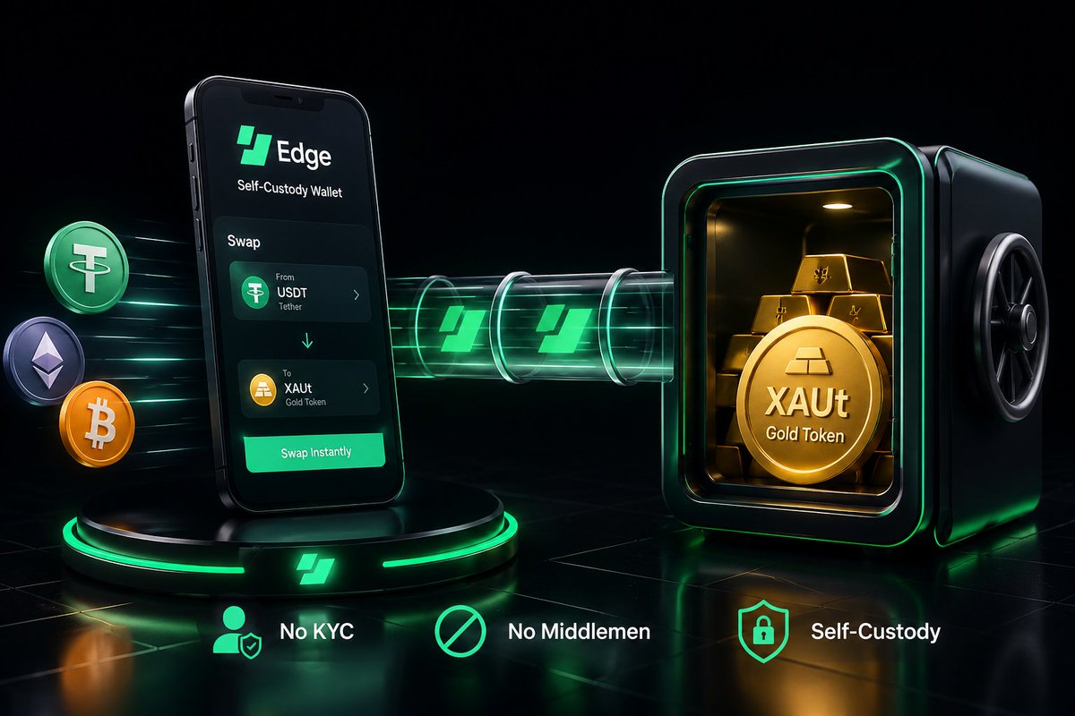 Shamex_Ent's tweet photo. Value is starting to move differently.

What used to take multiple platforms, approvals, and waiting time can now happen in seconds - crypto flowing straight into gold-backed assets like XAUt with no friction in between.

With @EdgeWallet, the process feels almost invisible: no KYC bottlenecks, no custody handoffs, just direct self-custody swaps from digital assets into real-world value.

It’s not just faster, it changes how people think about holding wealth in the first place.

Explore more: https://t.co/7DBvavzEQw