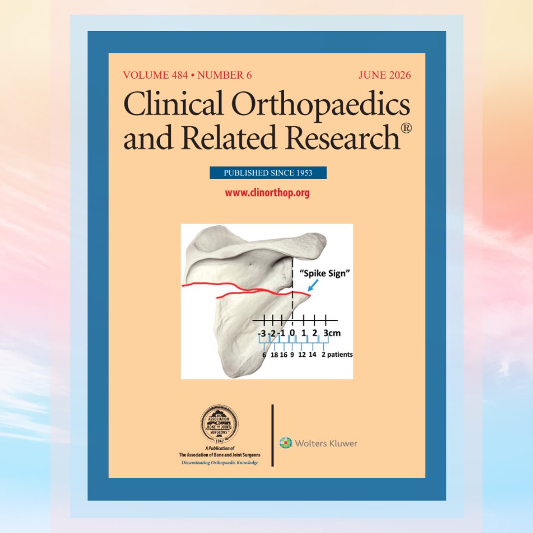 Clinorthop's tweet photo. The June 2026 issue of #CORR is now available at https://t.co/bI8T7y1IG5! This issue has a great mix of content, including a guest editorial on Bayesian reasoning, a spotlight article on FDA-approved AI/ML orthopaedic devices, a CORR Synthesis on PROMs thresholds, and so much more.
Start reading now: https://t.co/FMP1erkxk9
#orthoTwitter #medTwitter #meded #research #medicine #summerreading