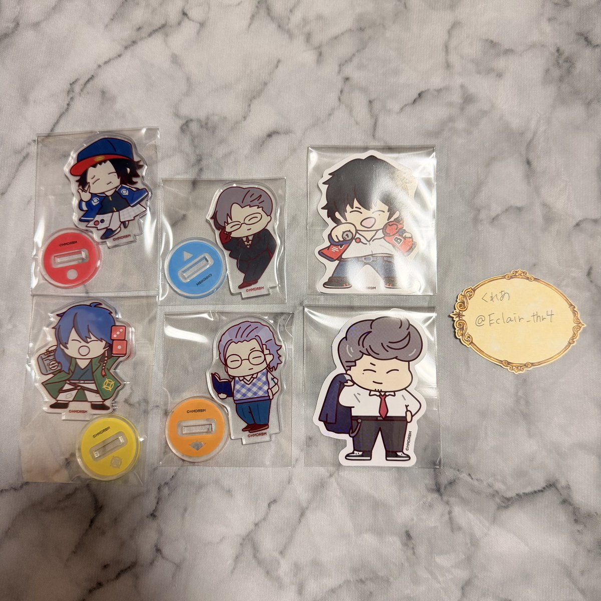 Eclair_thr4's tweet photo. 【交換】ヒプマイ ダイソー 100均 ダイカットステッカー アクリルスタンド アクスタ

譲：ｽﾃｯｶｰ 一郎 獄
　　ｱｸｽﾀ 二郎 銃兎 帝統 盧笙

求：ｽﾃｯｶｰ 銃兎＞盧笙 独歩
　　ｱｸｽﾀ 空却

ｽﾃｯｶｰ⇄ｱｸｽﾀ可
※銃兎と盧笙は推しですが希望数達したため出しています
仙台手渡しor郵送 https://t.co/cKRhbTQjVU