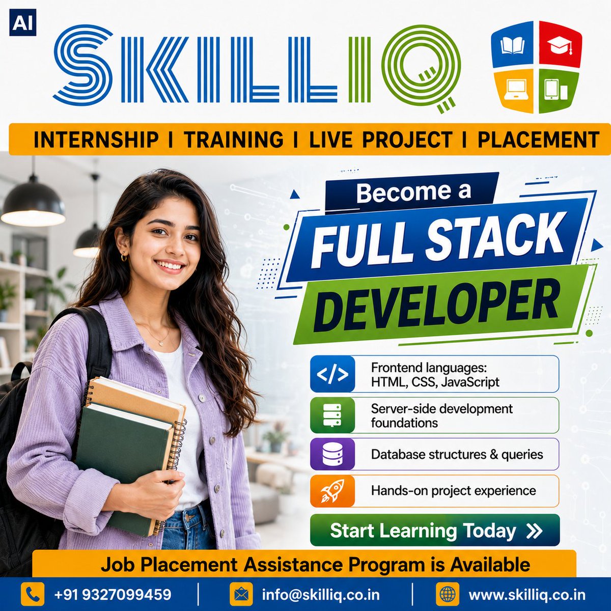 SkillIQCourse's tweet photo. Become a Full Stack Developer with SkillIQ!

Learn HTML, CSS, JavaScript, backend development, databases, and gain hands-on experience through live projects, internships &amp; placement assistance.

+91 9327099459
info@skilliq.co.in

#FullStackDeveloper #WebDevelopment #SkillIQ https://t.co/aeMYfk2oBF