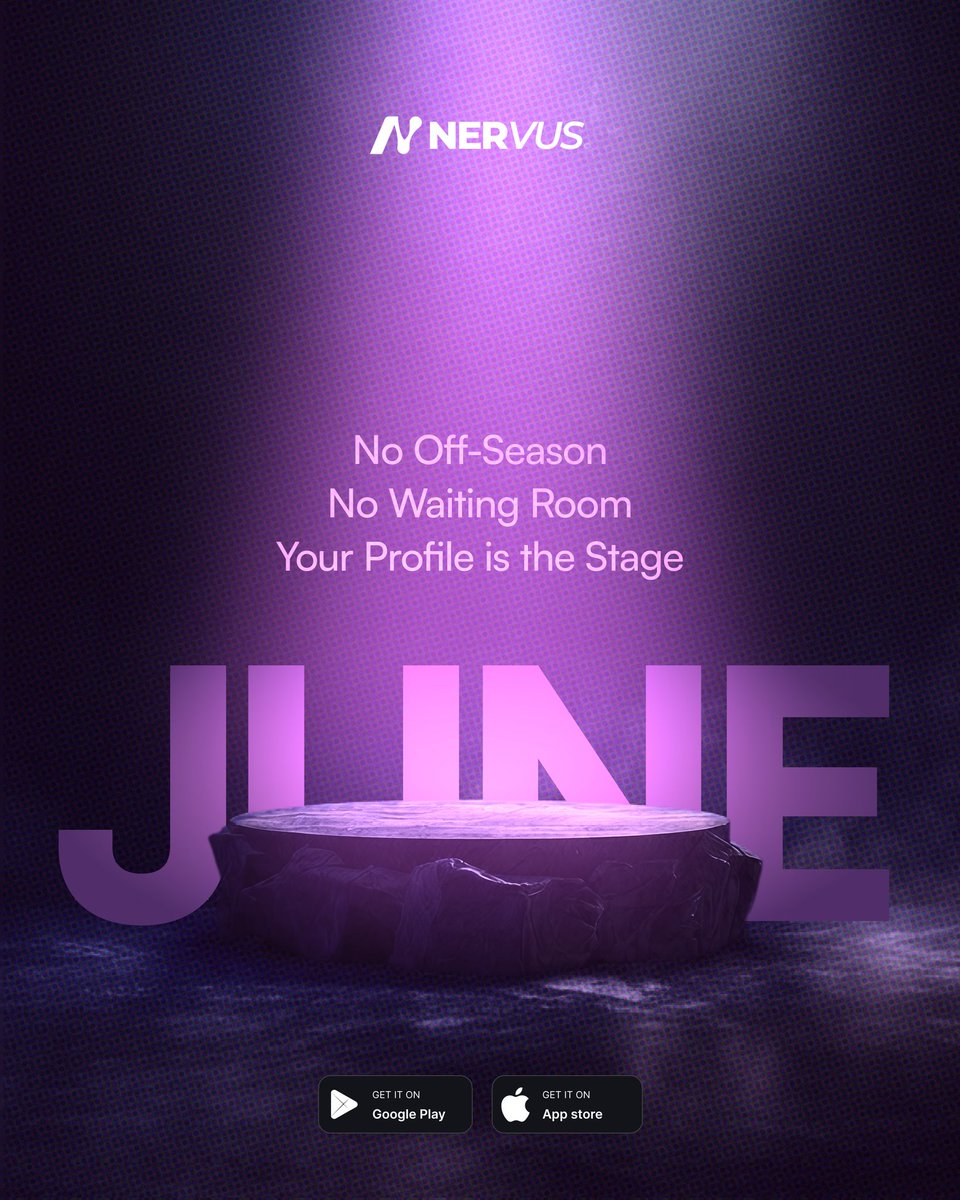 Nervus_players's tweet photo. No off-season.
No waiting room.
Your profile is the stage.
June is here and Nervus doesn't stop. 🎭
New challenges. New rankings. New winners.
Download now. Stay on stage. 🔥
#Nervus #JuneOnNervus #YourStage https://t.co/BCNLPzo5TW
