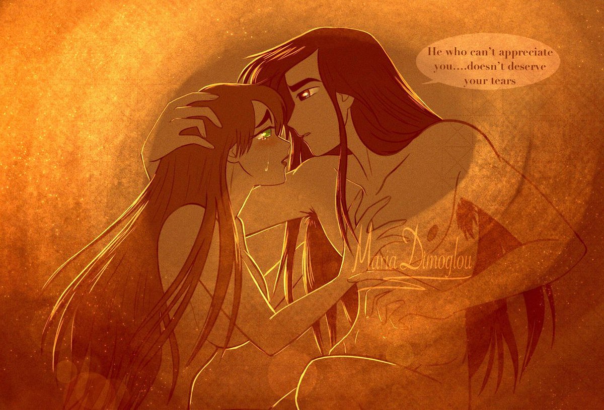 MariaDimoglou's tweet photo. "He who can't appreciate you.....doesn't deserve your tears"

Melita ❤️‍🔥🪷 &amp;  Maayan 🍊

Melita pouring her broken heart to him and Maayan comforting her and giving her strength to get back on her feet again.

31/5/2026
#art #girl #guy #sorcerer #ocs #vent #drawing https://t.co/w788v1cgog