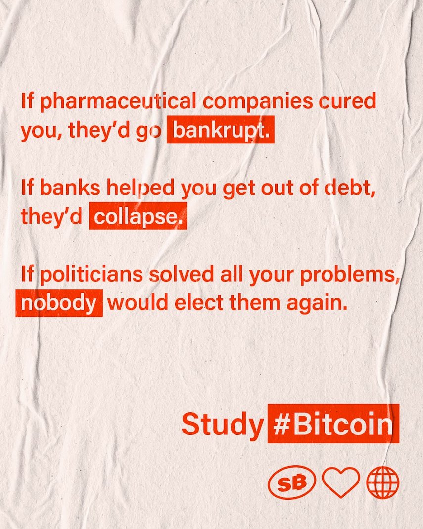 SimplyBitcoin's tweet photo. None of these industries have an incentive to actually fix your problem. https://t.co/9xWzipBJHe
