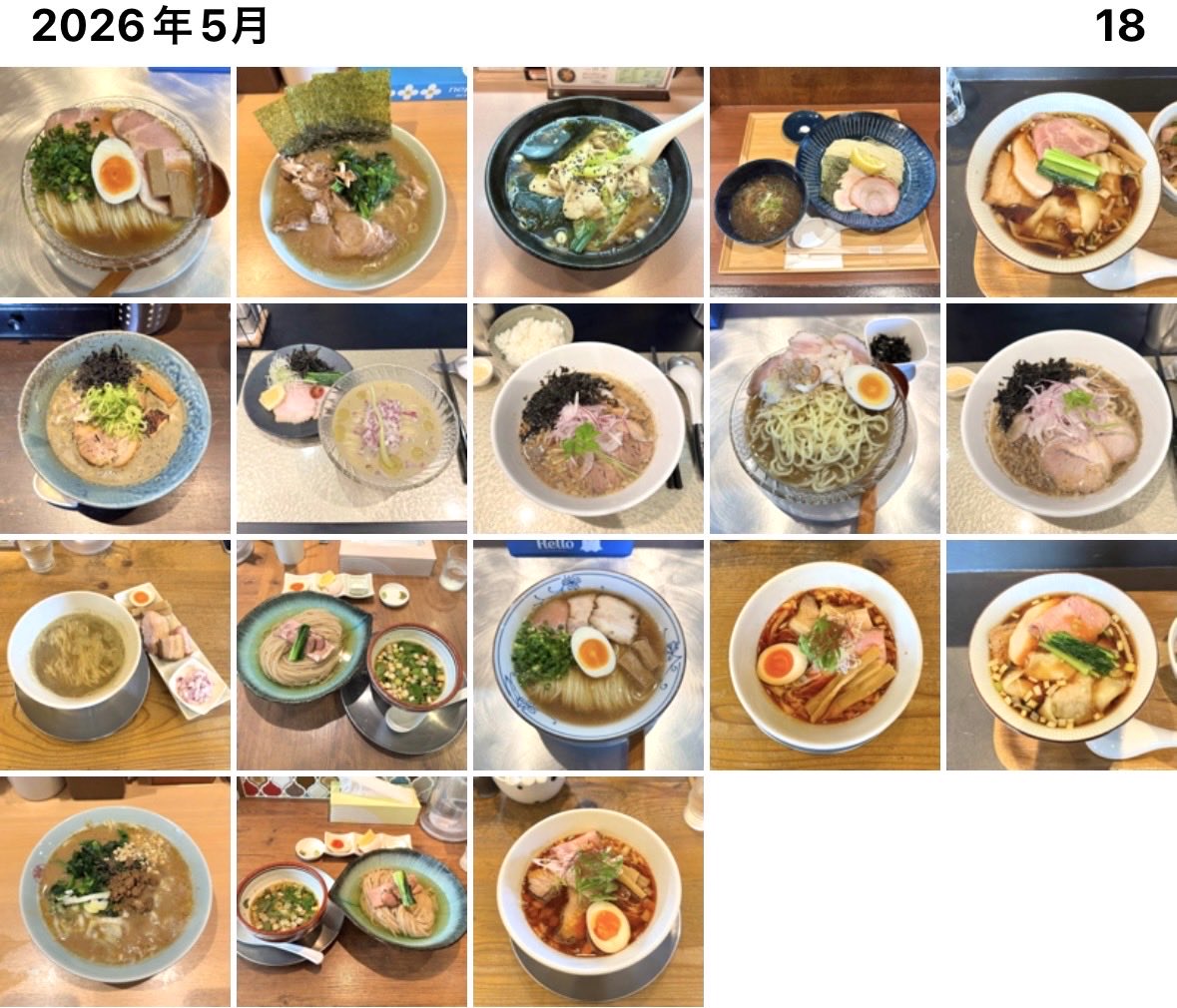 diego_ramen's tweet photo. 2026年5月の集計18杯😸
ちっきんさん　　　🍜🍜🍜
めん奏心さん　　　🍜🍜🍜
麺屋さすけさん　　🍜🍜🍜
貫徹家さん　　　　🍜🍜
麺創房ＬＥＯさん　🍜🍜
麺屋花枇さん　　　🍜🍜
こころさん　　　　🍜
ＭＥＩＫＩＲＡさん🍜
十八番さん　　　　🍜 https://t.co/tP7nl6we8Z