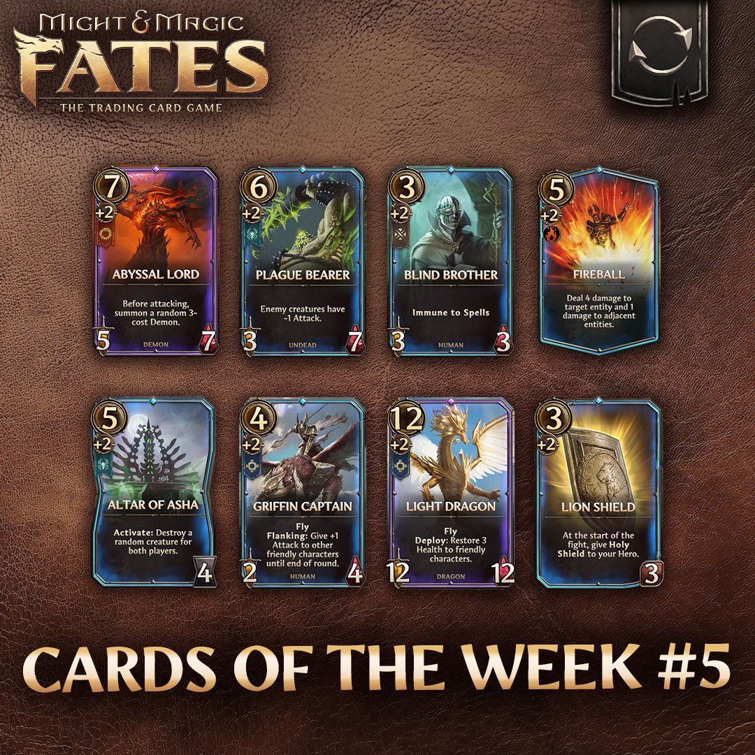 MightMagicFates's tweet photo. 🔃 A new Cards of the Week rotation is LIVE!

Now that the full Legend Set is complete, we're rotating existing favorites back into the spotlight.
Time to optimize your strategy with this week’s lineup!

Claim yours now 👉 https://t.co/fFef23JdZs https://t.co/BPe0RLxHM6