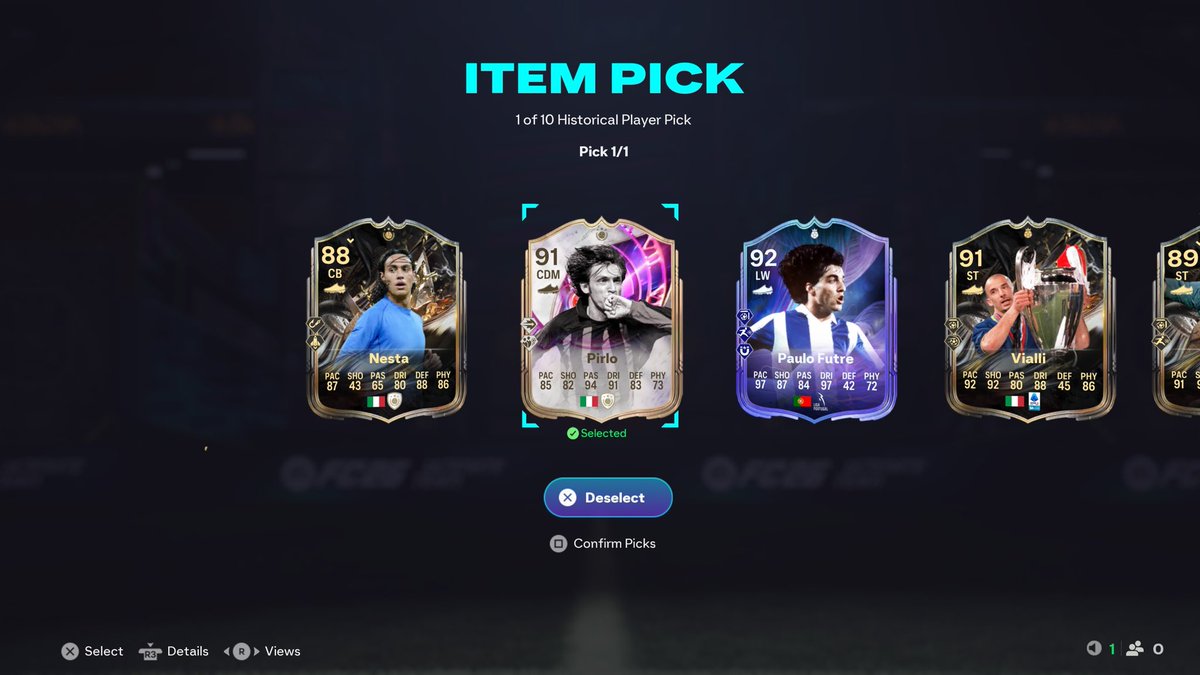 fazchenko's tweet photo. 3rd historical pick.. Pirlo saved me! 😍 Might just bench Putellas! https://t.co/VJH2EOXGC6