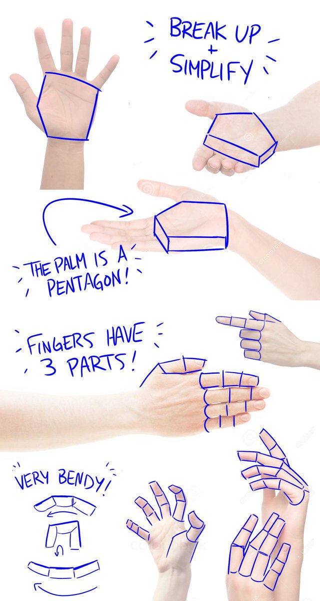 EtheringtonBros's tweet photo. Our feature tutorial/artist for today is this GREAT set of HAND DRAWING notes by the talented @byelacey! This clear break-down of how to tackle the hand as a series of BASIC FORMS is a very effective approach! #gamedev #animationdev #manga #anime #art #drawing #anatomy #comicart https://t.co/0kvtbKeVf1