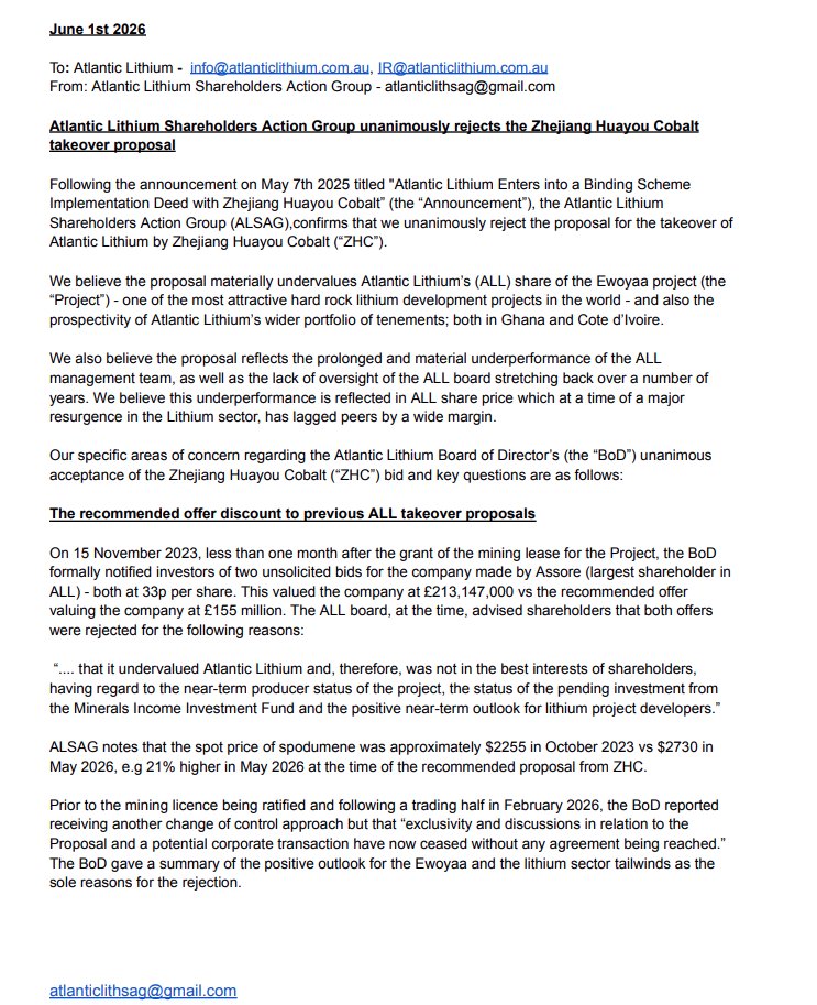 Atlantic Lithium Shareholders Action Group tweet media