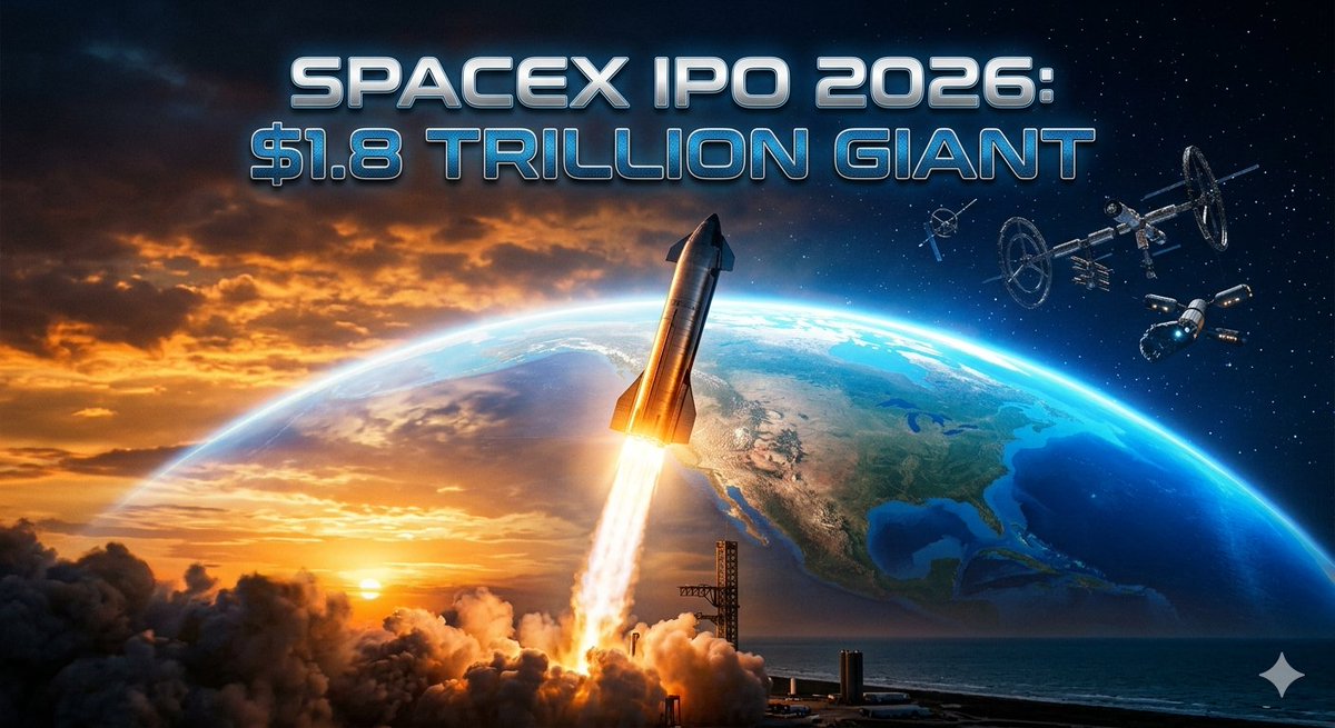 khaydave's tweet photo. SpaceX has officially filed its S-1 for IPO, targeting a ~$1.8 trillion valuation (trimmed from $2T+ expectations) and aiming to raise up to $75B. This really could shatter records as the largest IPO ever. 
Here's an insightful breakdown for investors and also for people who just need understanding:
🧵