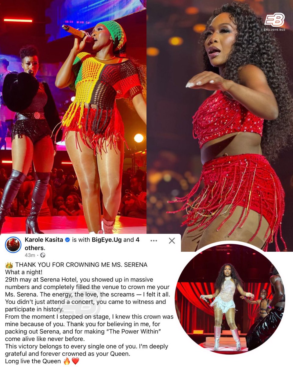 exclusive_bizz's tweet photo. .@KaroleKasita crowns self Ms. Serena following successful #ThePowerWithin” concert, grateful for the support exhibited. https://t.co/3Dy7p1XgKG