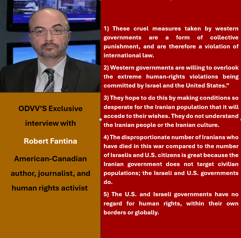 ngoodvv's tweet photo. ODVV’S Exclusive interview with @RobertFantina 
American-Canadian author, journalist, and human rights activist 
https://t.co/G6BMkJrfB1 https://t.co/TEKF3CchVx