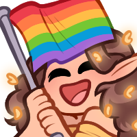 AzureBay_'s tweet photo. happy pride month from your local bisexual elf!!! 💛

sending everyone lots of love this month 🏳️‍🌈 https://t.co/iMb22DiPbk