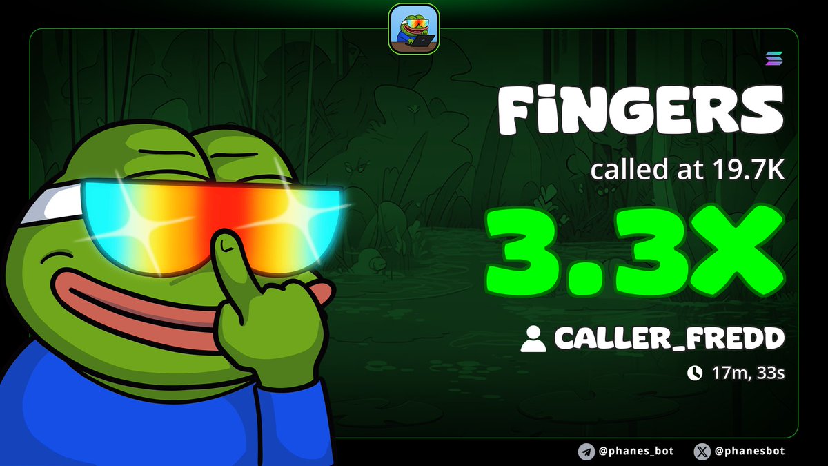 caller__fredd's tweet photo. 3.3x on my TG call on $FINGERS

Early ca always on TG group 

Join our VIP group to get early alpha calls on trending memecoins before they take off 

628wLPtMAbmkUUs6fiMgvFcUSsSpAxNaGQWgB7cDpump

Dm now let's get you started 

#memecoin1000x #solana #degen #memecoin https://t.co/66GaPGrnc8