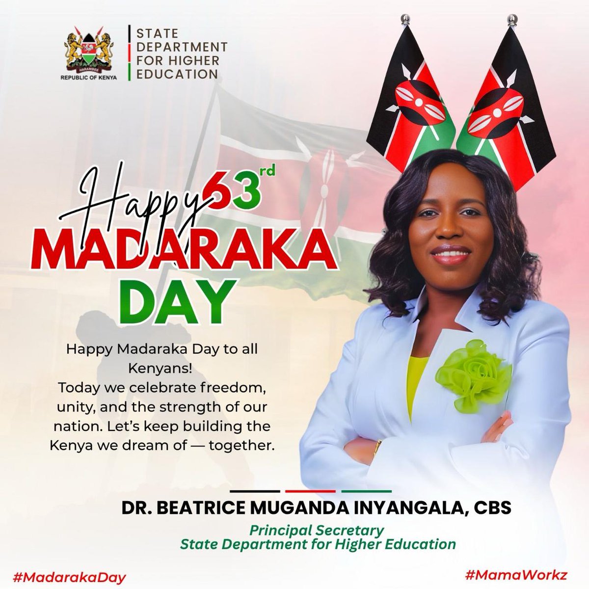 Bettymuganda17's tweet photo. Happy 63rd Madaraka Day!
Today, we celebrate the courage, resilience, and determination that paved the way for Kenya's self-governance. As we honor our nation's journey, let us remain united in building a prosperous, innovative, and inclusive future for all.
Happy Madaraka Day, Kenya! 🇰🇪
#MadarakaDay2026 #MadarakaDay #KenyaAt63 #PrideInOurNation #BuildingOurFutureTogether #KenyaRising 🇰🇪✨