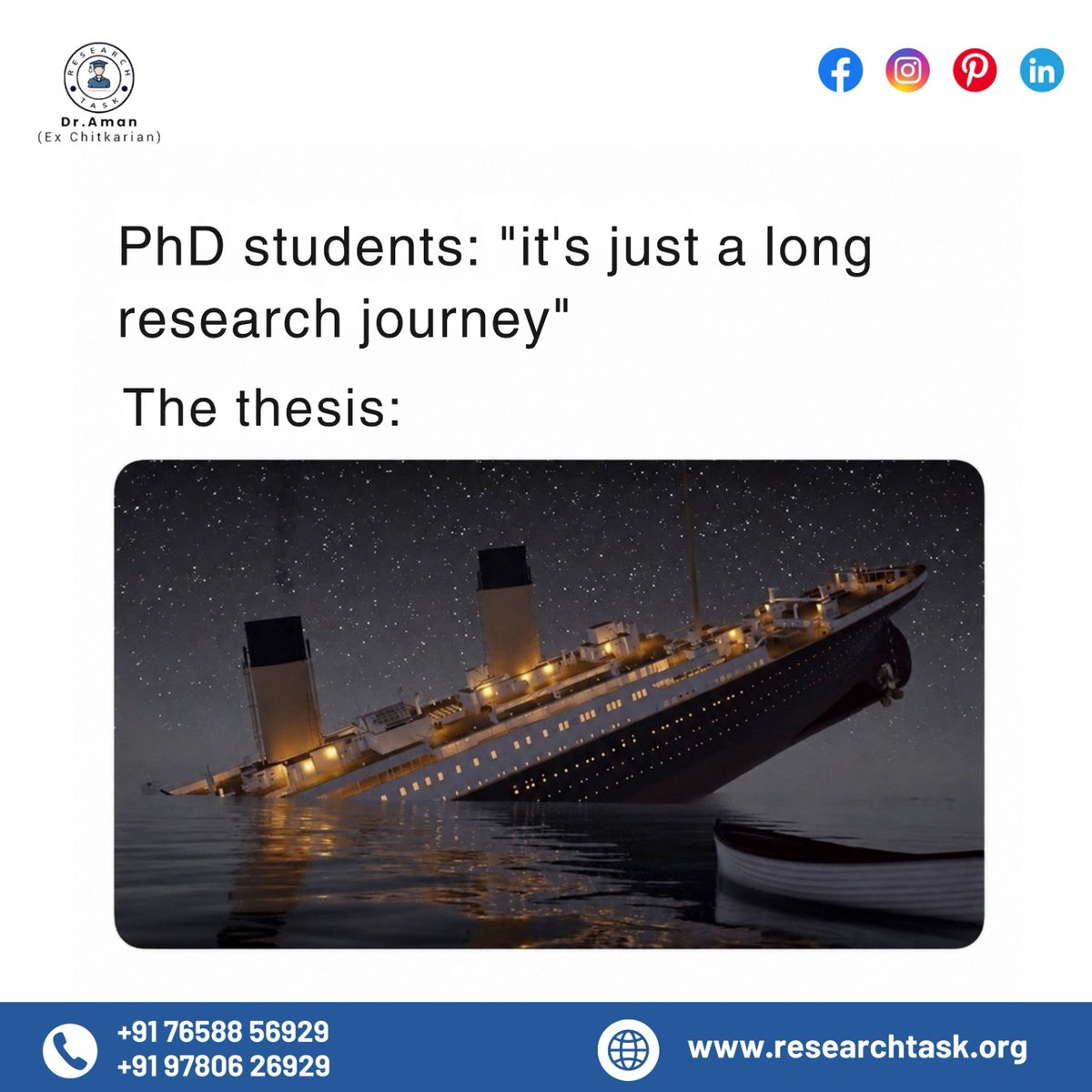 researchtaskorg's tweet photo. A PhD starts like a journey of curiosity… and somewhere along the way turns into surviving chaos, deadlines, revisions, and endless cups of coffee. ☕🚢
 Every chapter feels like a storm, every correction feels like another iceberg… but the destination is worth every challenge. https://t.co/VoD7eQiSNT